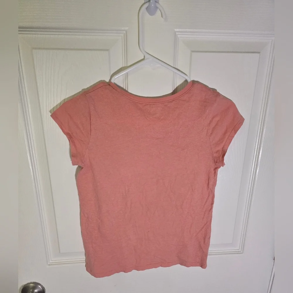 Children's Place Orange Fall Pumpkin Latte Casual Girls Tee Shirt Large